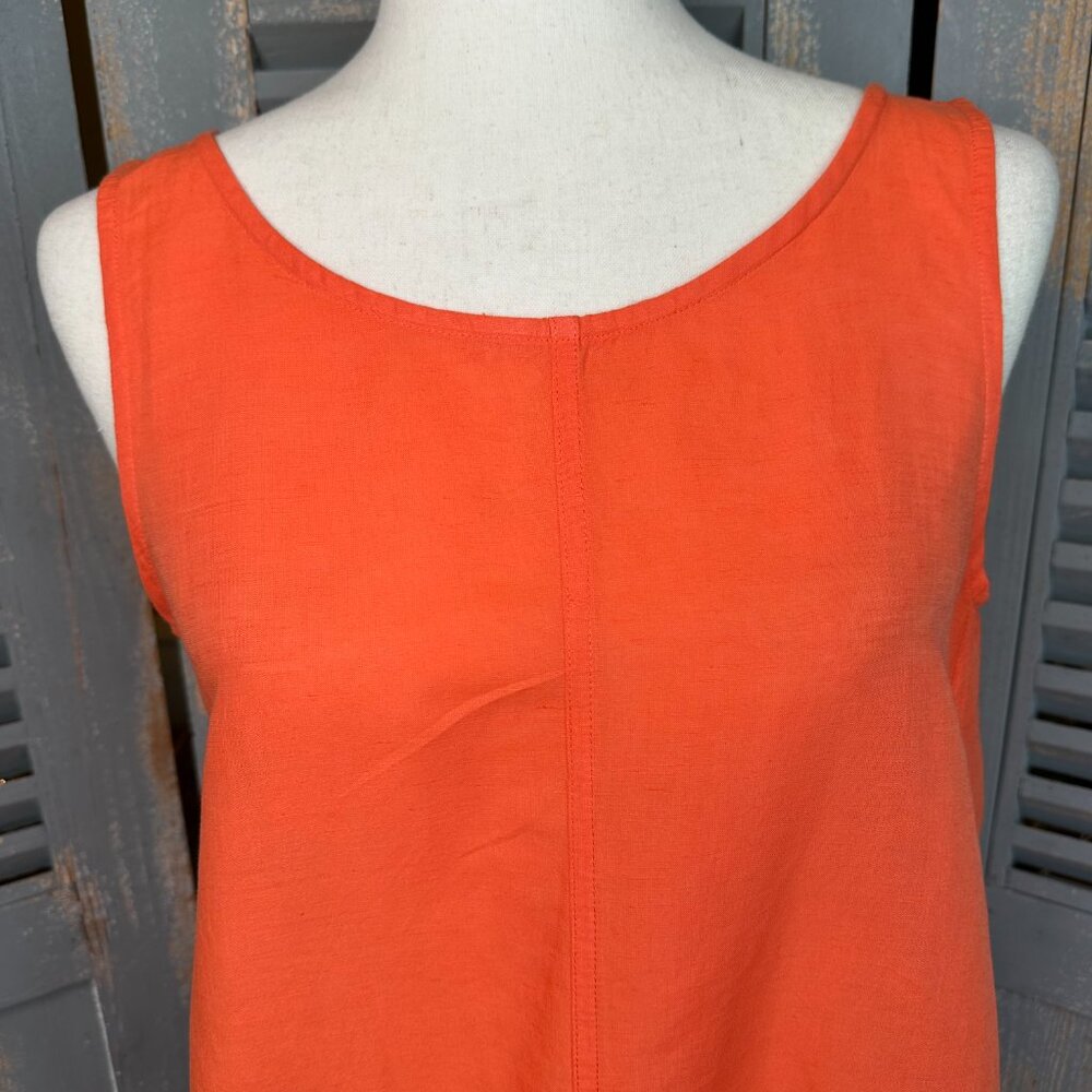 COS Low-Cut Back Linen Midi Dress Orange Sz XS - Picture 4 of 12